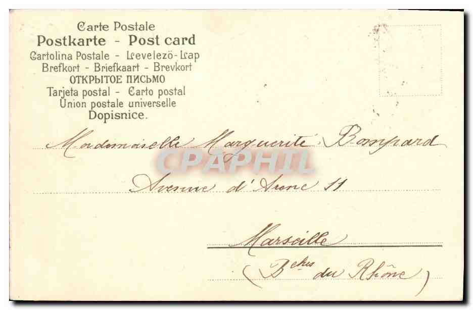 CPA Fantaisie Fleurs Trefles  — Verso