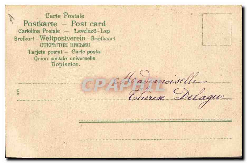 CPA Fantaisie Fleurs Enfant Poisson  — Verso