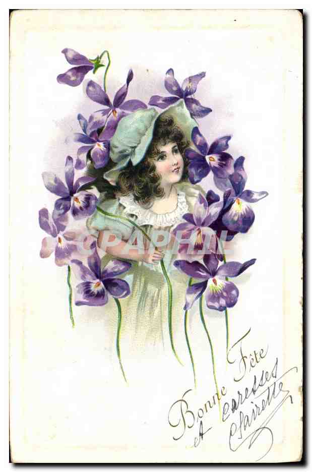 CPA Fantaisie Fleurs Enfant 