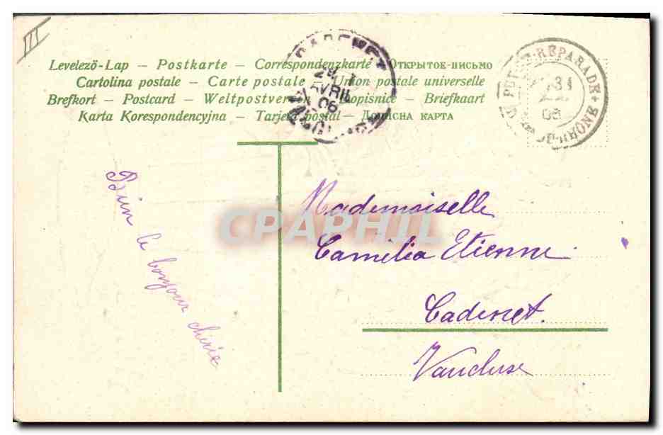 CPA Fantaisie Fleurs Poisson 1er Avril  — Rückseite