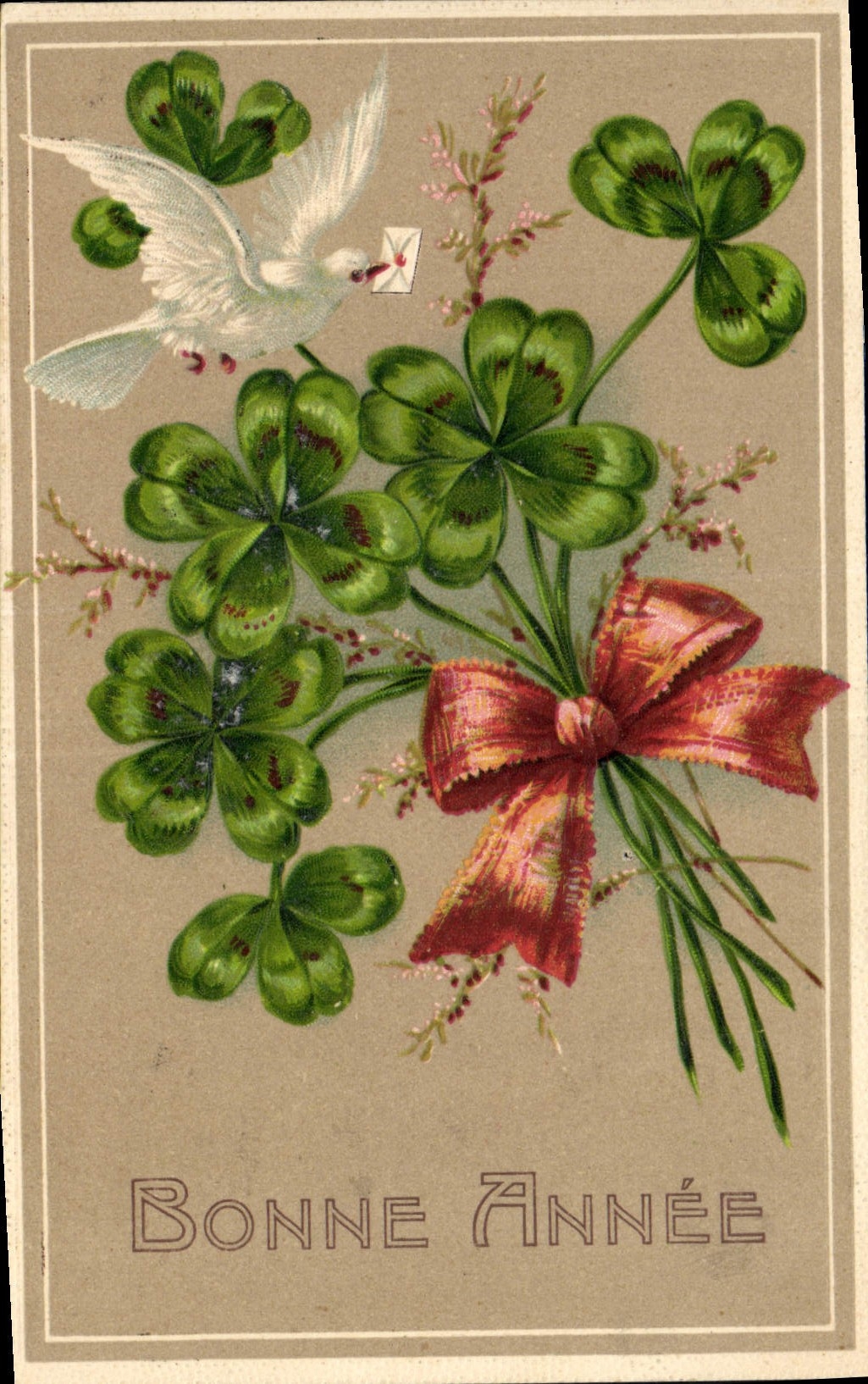 Dove et trèfles — Bonne Année — éditeur non visible
