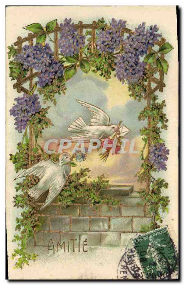 Doves et lilas — Amitié — Imprimée en Allemagne