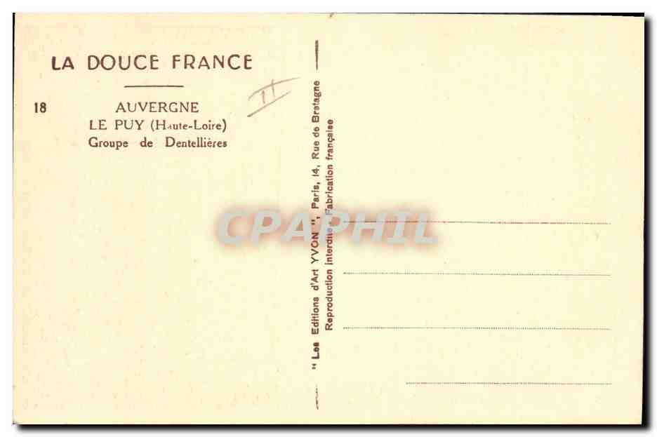 CPA Dentelle Dentelliere Le Puy Groupe de dentellieres  — Verso