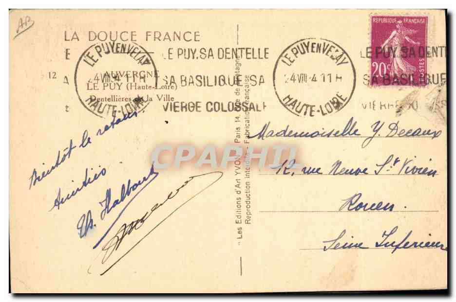 CPA Dentelle Dentelliere Le Puy Dentellieres de la ville  — Verso