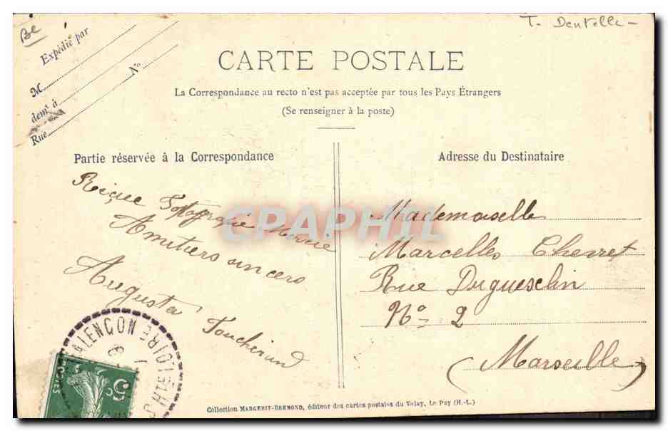 CPA Dentelle La Dentelliere au petit chapeau Le Velay  — Verso