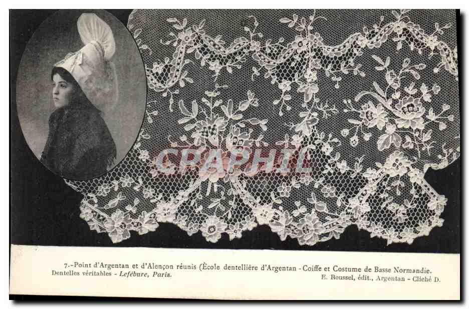 CPA Dentelle Dentelliere Point d'Argentan et d'Alencon reunis Normandie 
