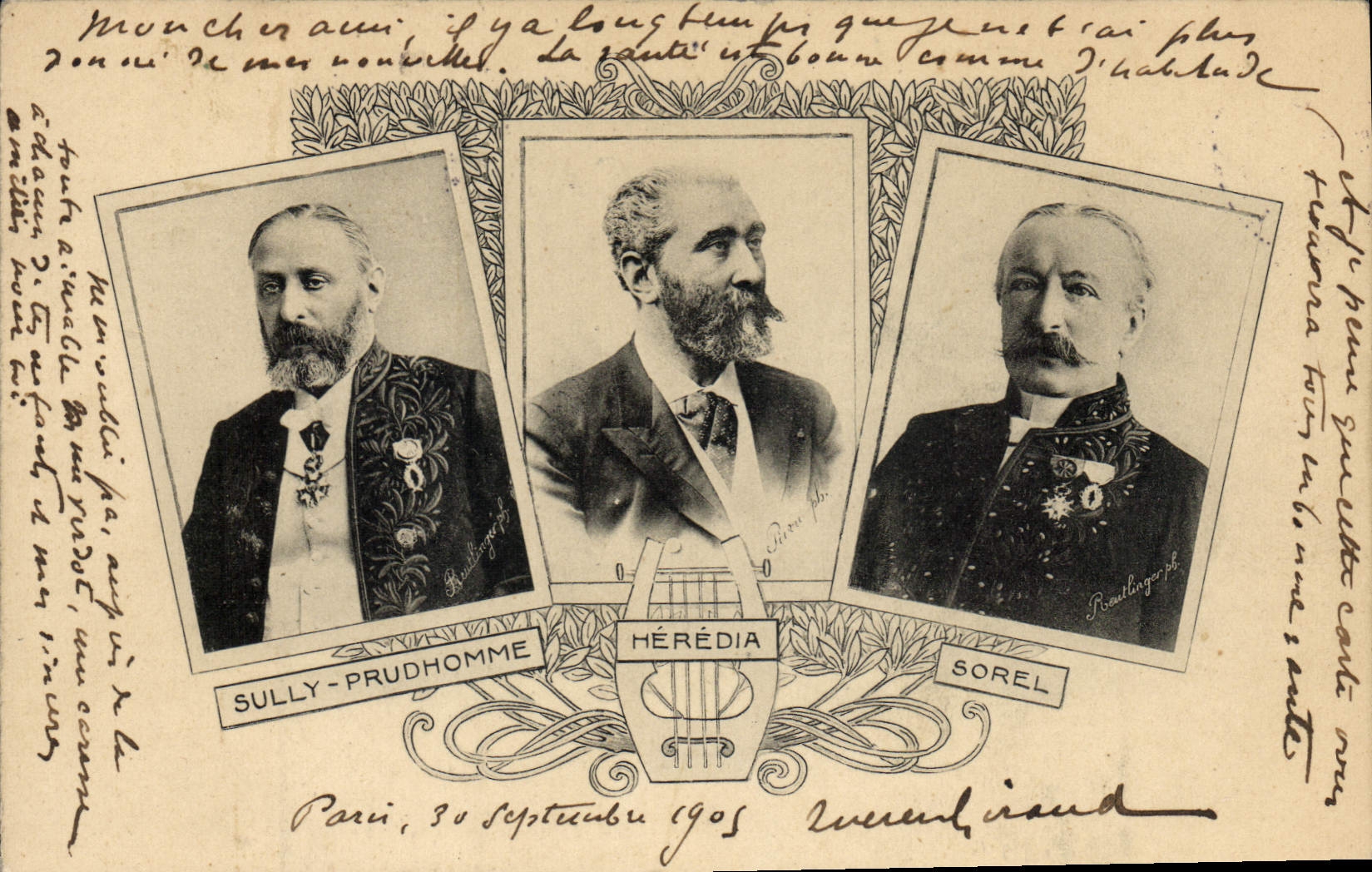 Sully-Prudhomme, Hérédia, Sorel — Photographes Parisiens — Éditeur : Roudalge, n° 100