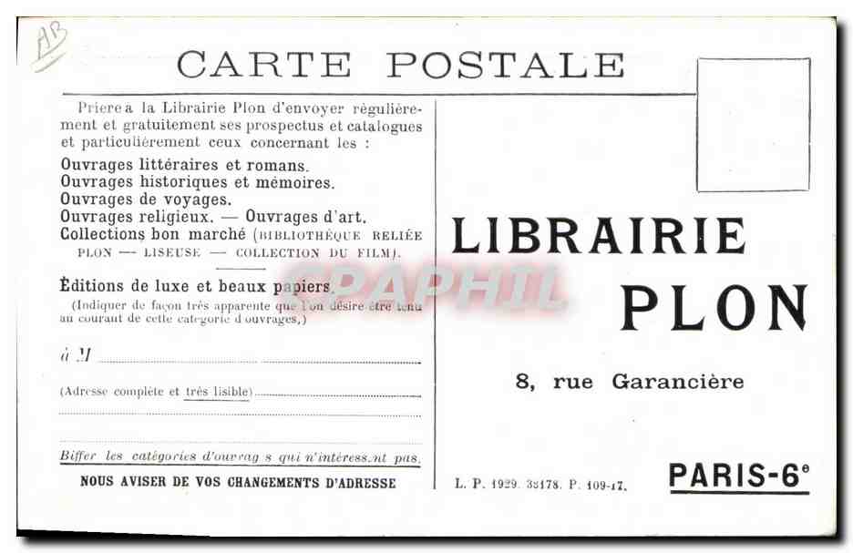 CPA Georges Lecomte de l'Academie Francaise la vie heroique et glorieuse de Carpeaux  — Verso