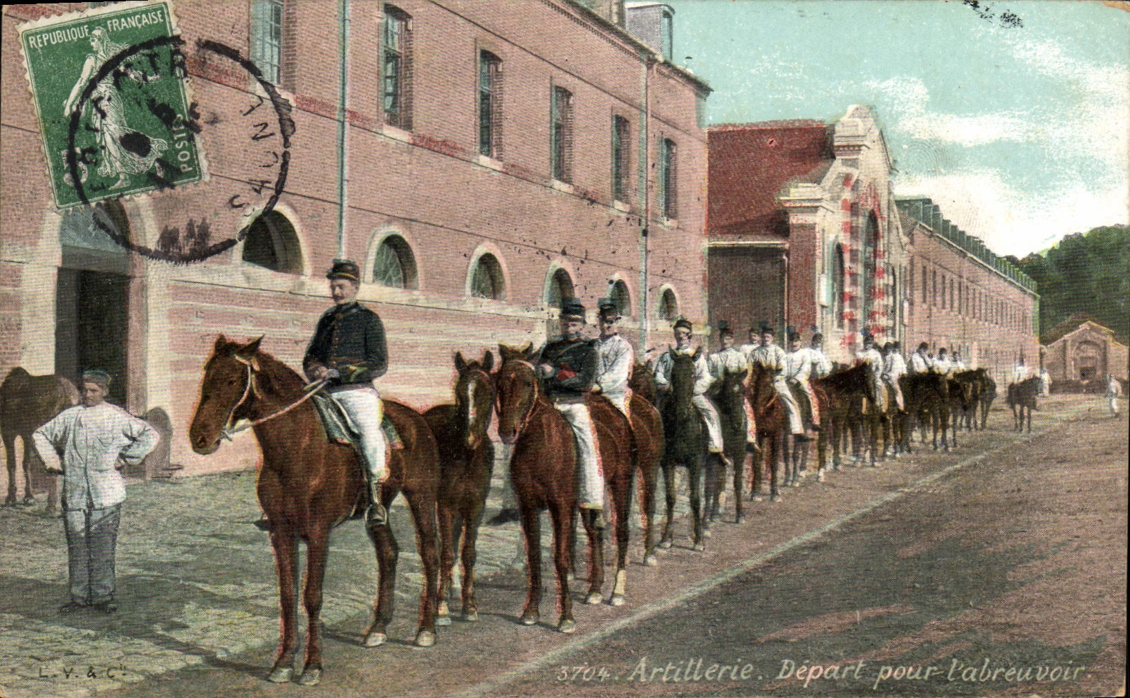 Artillerie. Départ pour l'abreuvoir — L.V.&C. — n° 3704