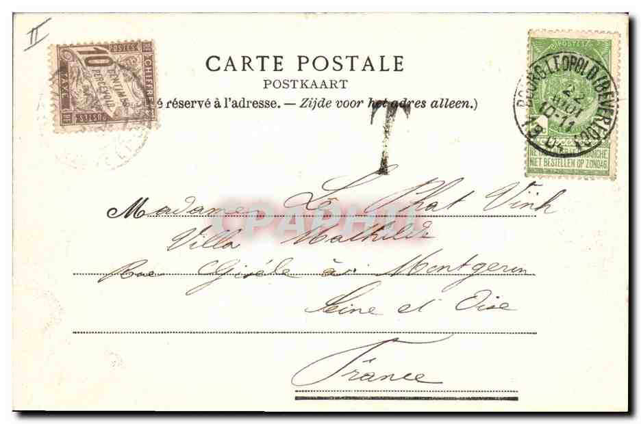 CPA Cheval Equitation Hippisme Camp de Waterloo Abreuvoir des chevaux Militaria  — Verso