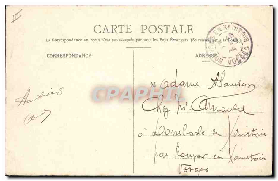 Camp de Châlons - Campement de Chevaux - Le Pansage — Lunairie Militaire Guérin, Mourmelon — Verso