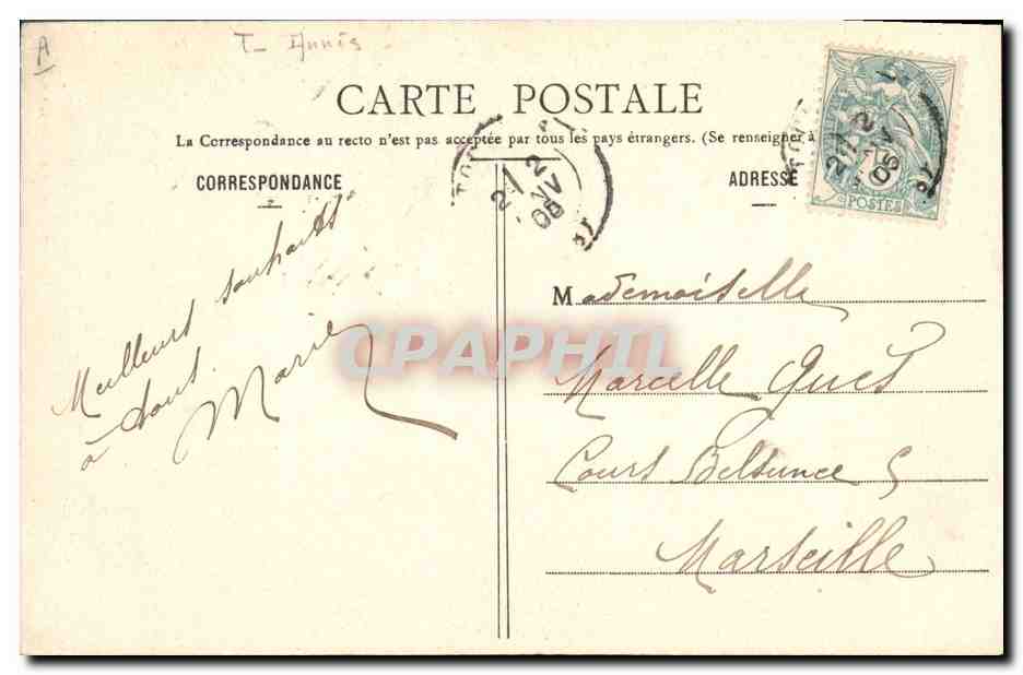 Ancêtre et enfant — Bonne Année 1904/1905 — Phototype A. Benberet & Cie, Nandy — Rückseite