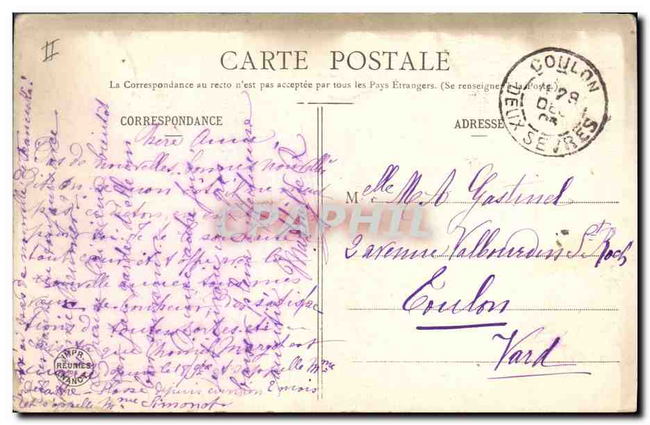 CPA Fantaisie Femme Annee 1906 — Rückseite