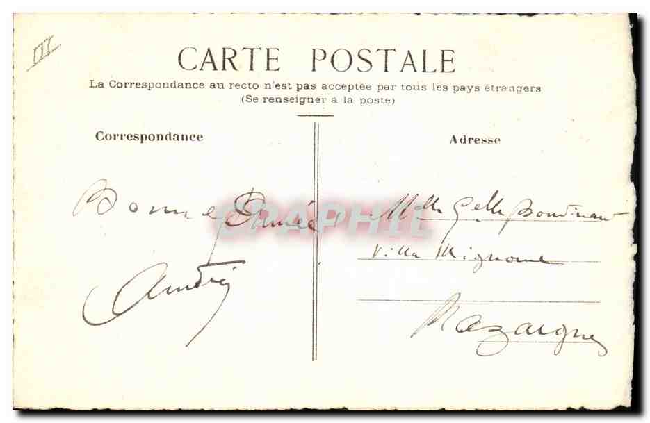 CPA Fantaisie Fleurs Annee 1916 (dessin a la main)  — Verso