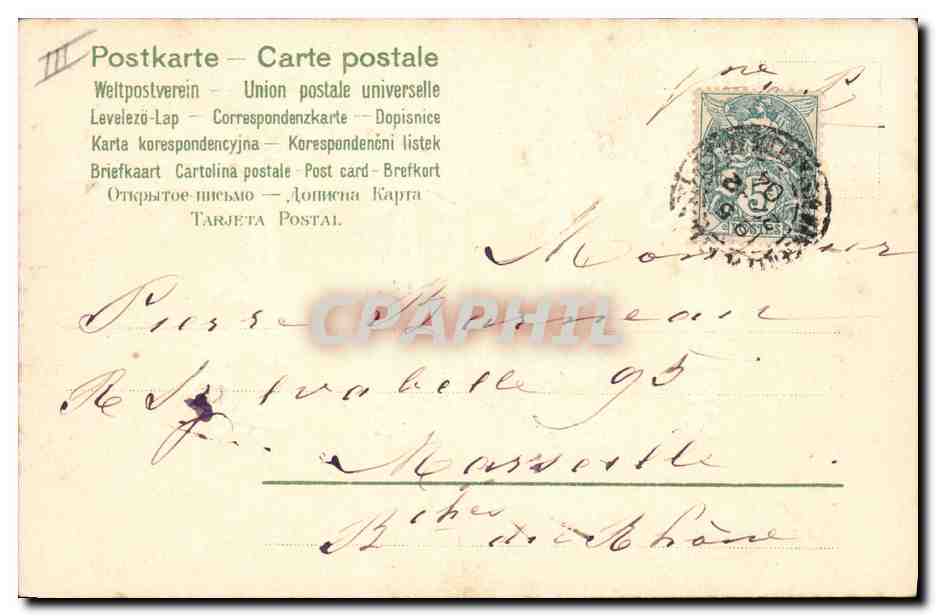 CPA Fantaisie Fleurs Annee 1905  — Verso