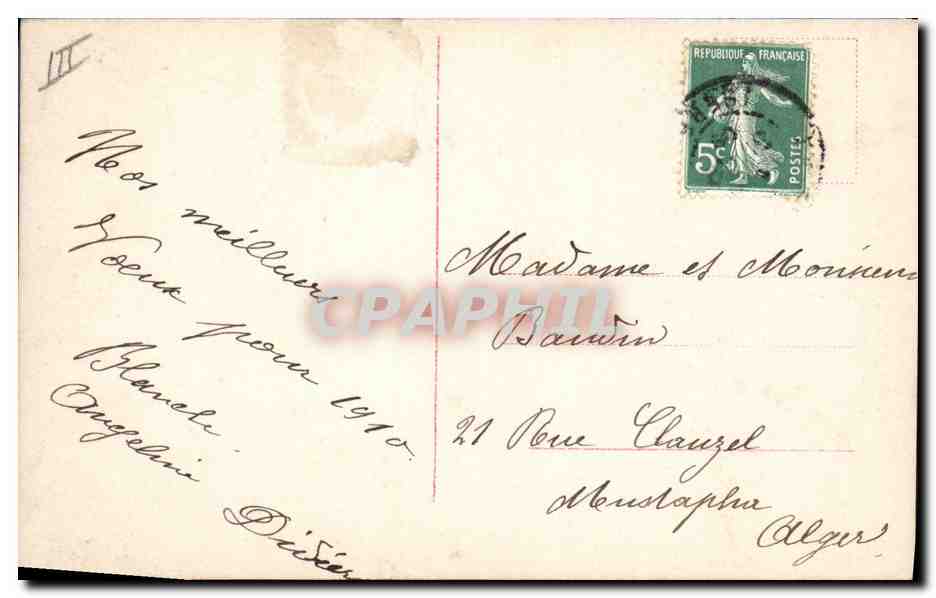 CPA Fantaisie Fleurs Annee 1910 Femme Enfant  — Verso