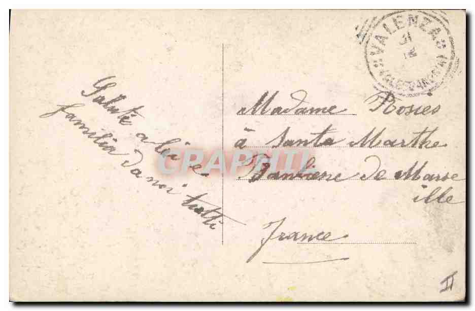 CPA Fantaisie Fleurs Annee 1909  — Verso