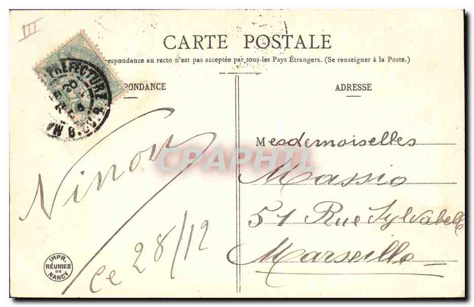 CPA Fantaisie Fleurs Annee 1906 Femme  — Verso