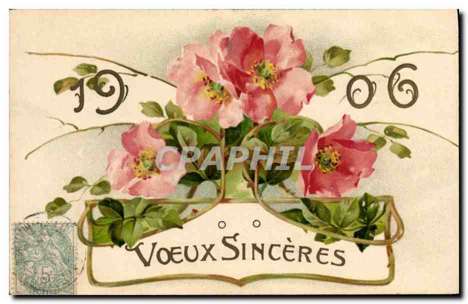 CPA Fantaisie Fleurs Annee 1906 