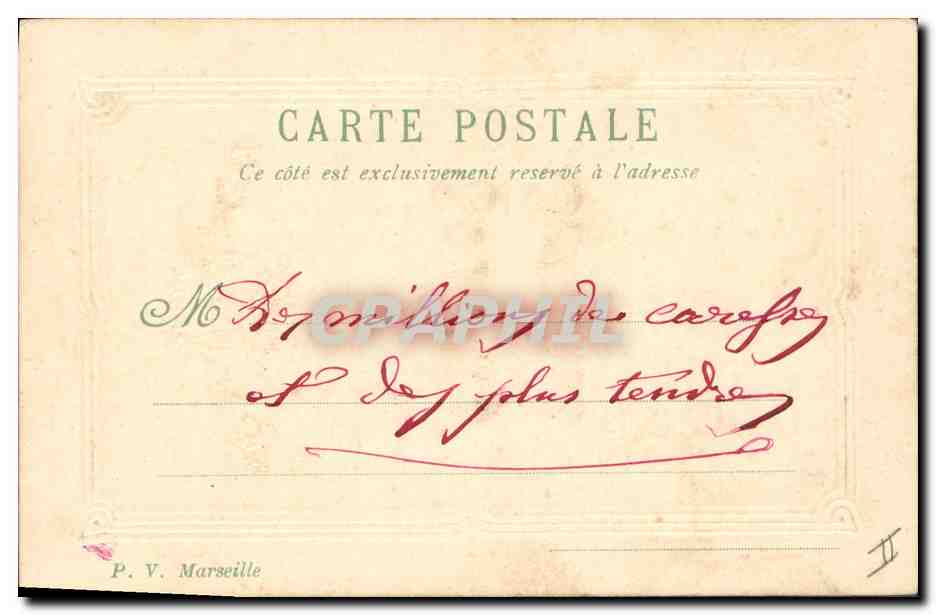 CPA Fantaisie Fleurs Annee 1904  — Verso