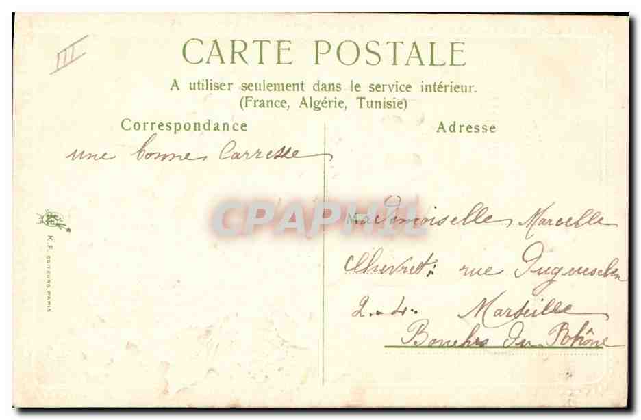 CPA Fantaisie Fleurs Annee 1905  — Verso