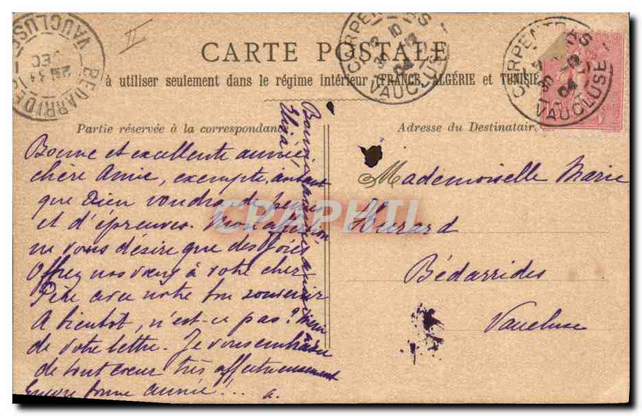 CPA Fantaisie Enfants Annee 1905  — Rückseite
