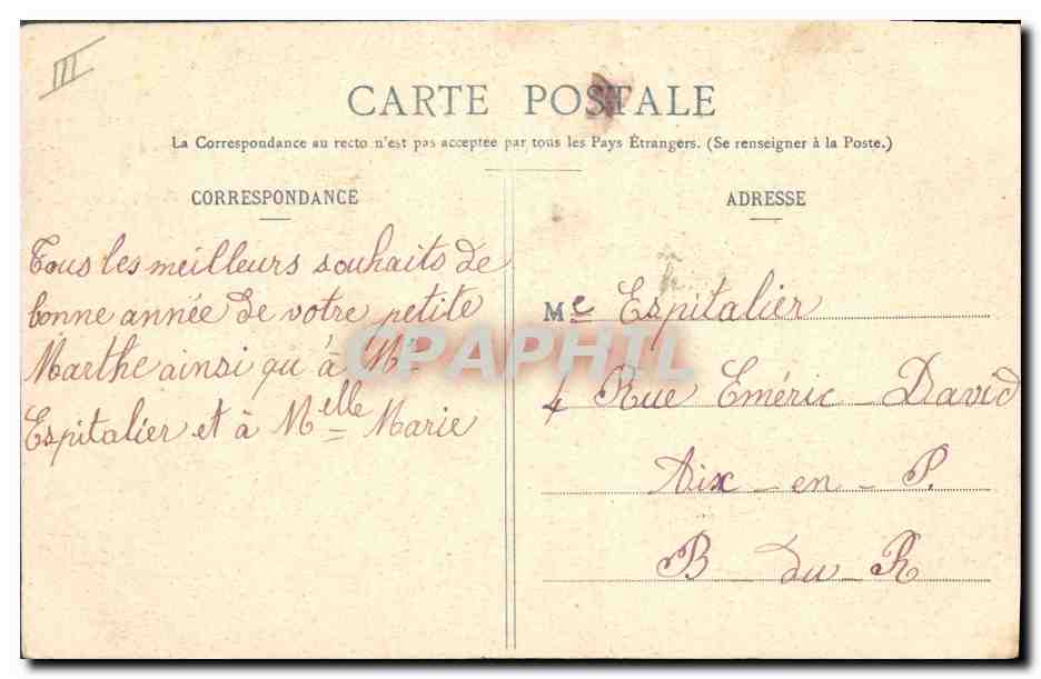 Deux jeunes femmes en costume de Noël — Bonheur à vous 1905 — Prototype A. Bergeret & Cie, Nîmes — Verso