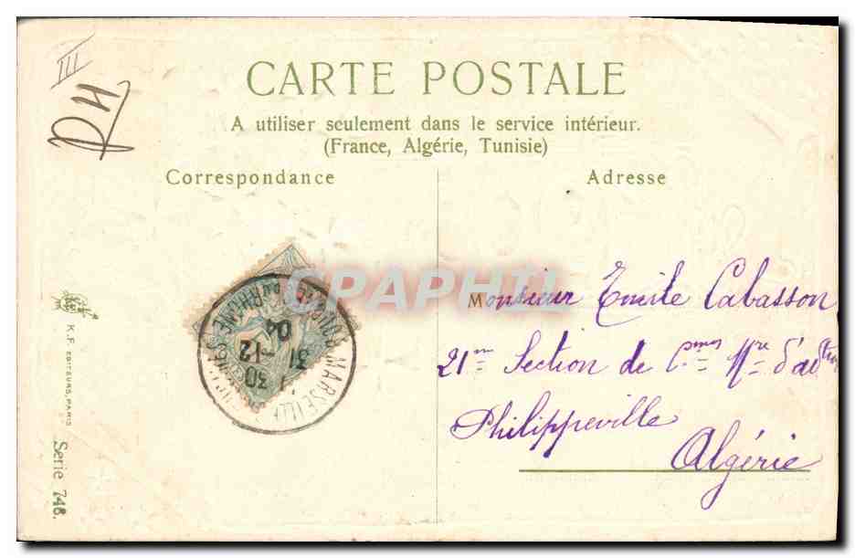 CPA Fantaisie Fleurs Annee 1905 Trefles  — Verso