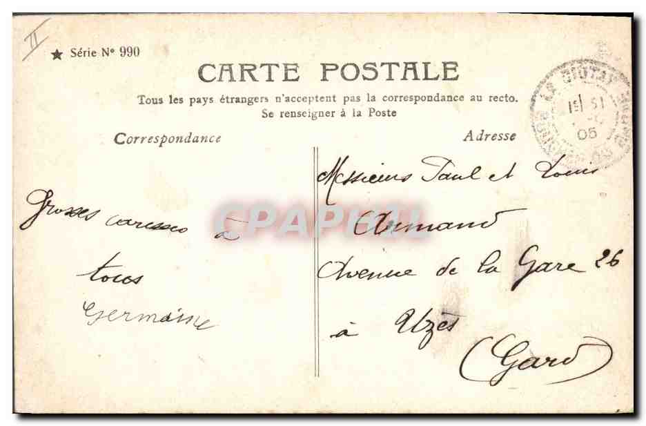 CPA Fantaisie Fleurs Annee 1906 Enfants  — Verso