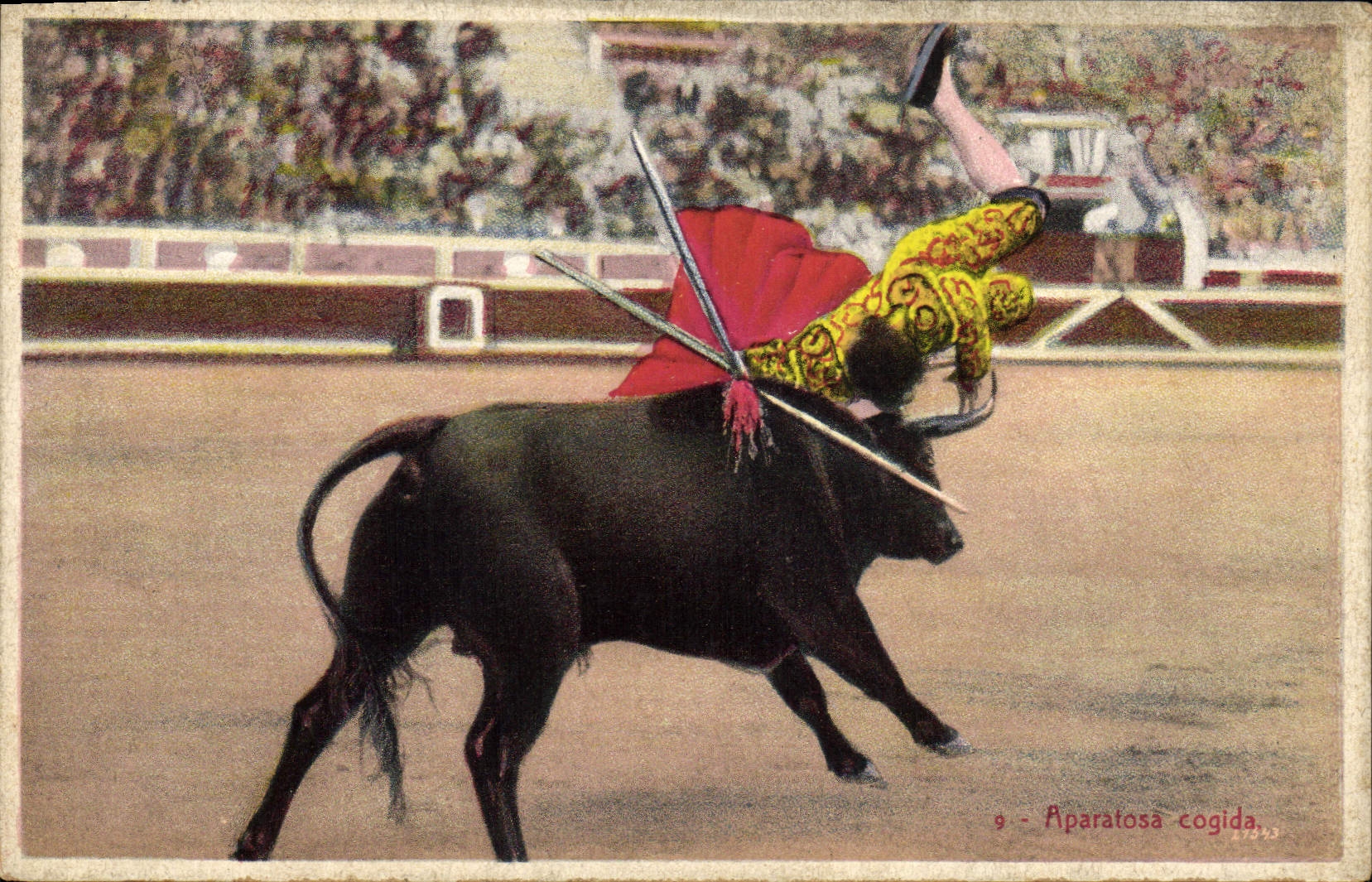 CPA Corrida Course de taureaux Aparatosa cogida 