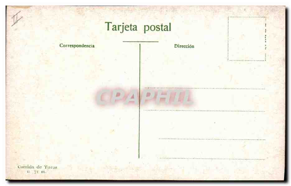 CPA Corrida Course de taureaux Pase de muleta por alto  — Rückseite