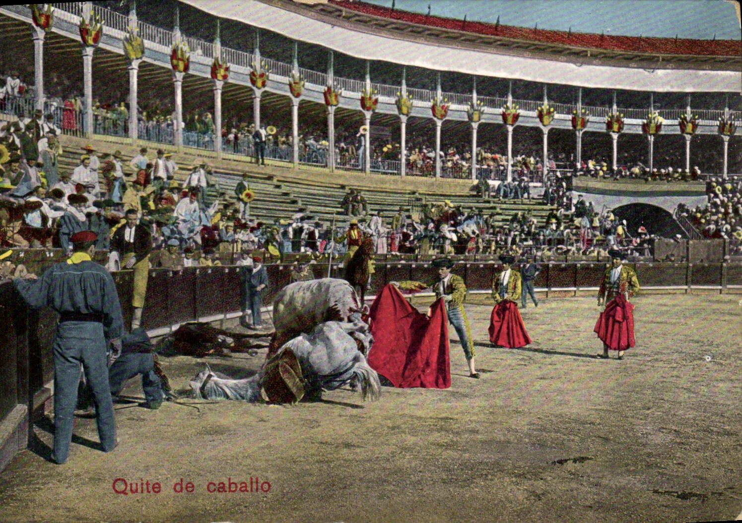CPA Corrida Course de taureaux Quite de caballo 