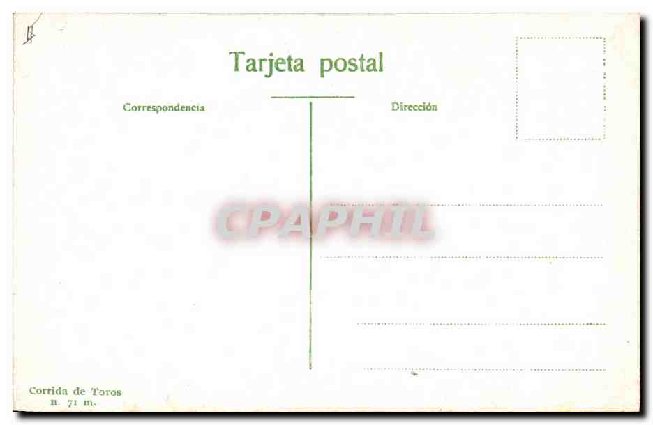 CPA Corrida Course de taureaux Calida del picador  — Rückseite
