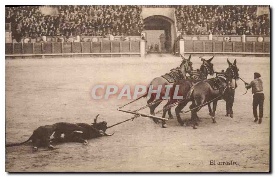 CPA Corrida Course de taureaux El arrastre 