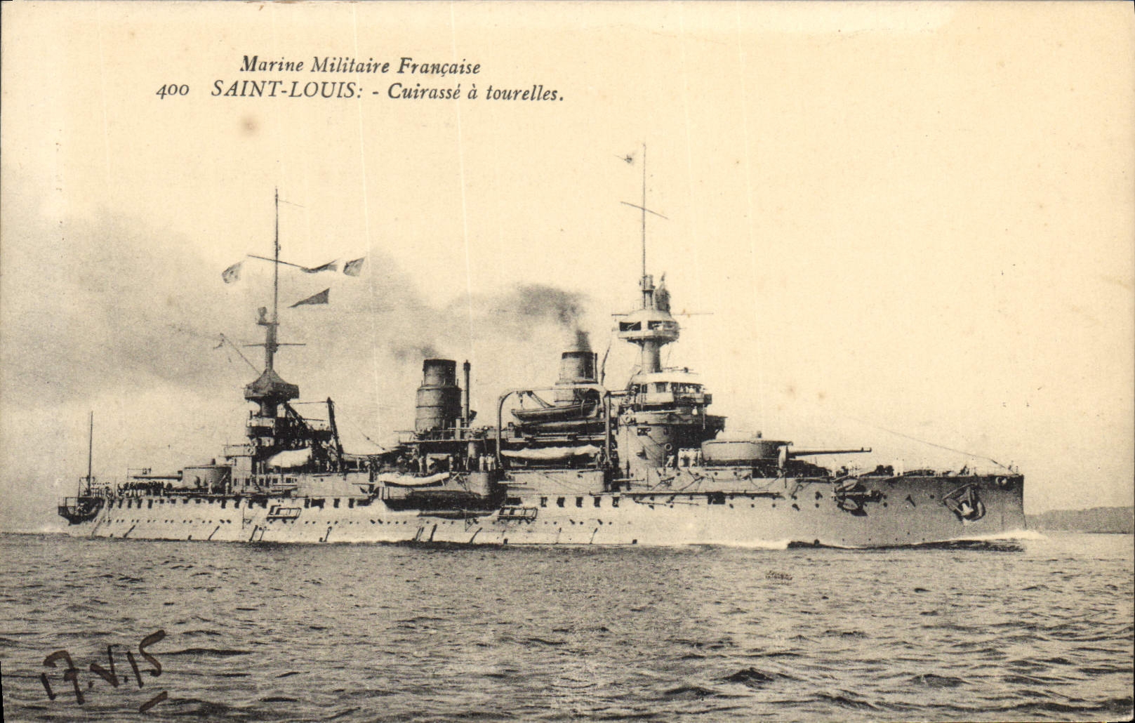 Saint-Louis — Cuirassé à tourelles — Marine Militaire Française
