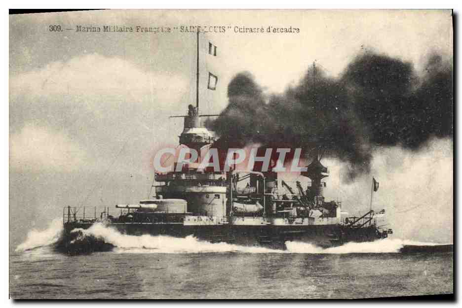 CPA Bateau de Guerre Saint Louis Cuirasse d'escadre 