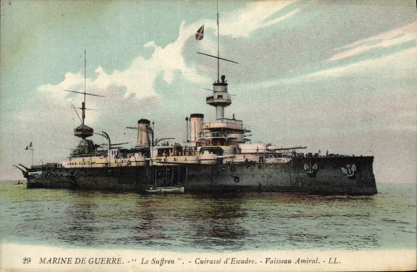 CPA Bateau de Guerre Le Suffren Cuirasse d'escadre Vaisseau amiral 