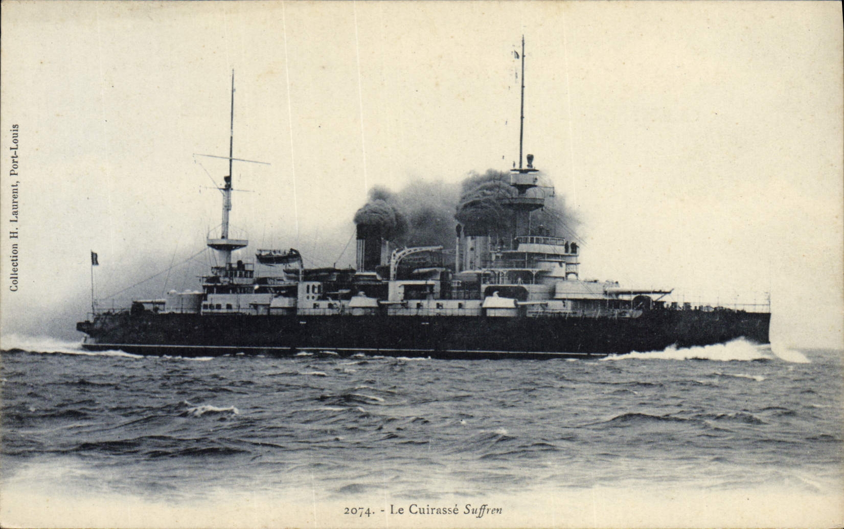 CPA Bateau de Guerre Le cuirasse Suffren 