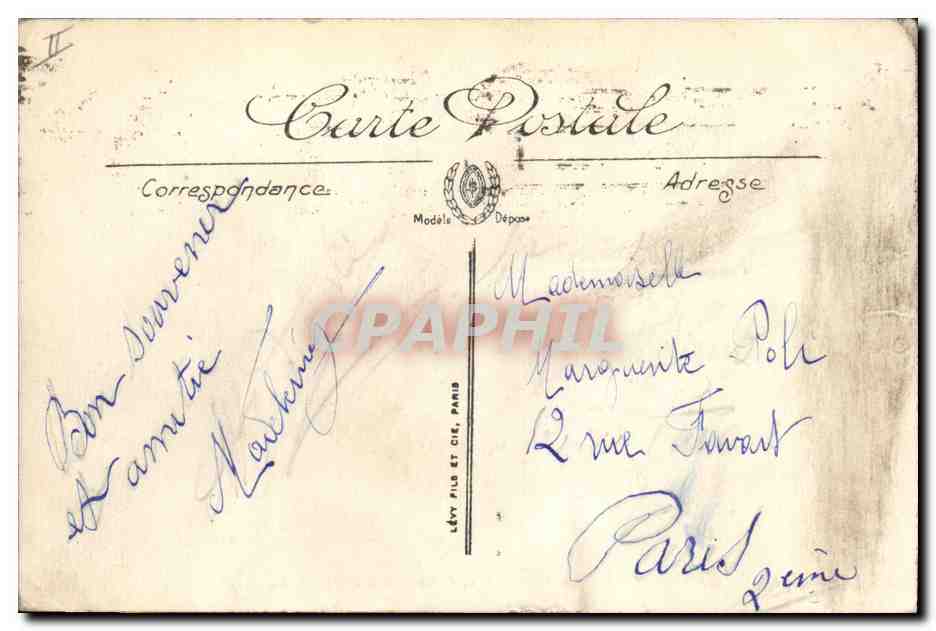 CPA Bateau de Guerre Le Suffren Cuirasse d'escadre  — Verso