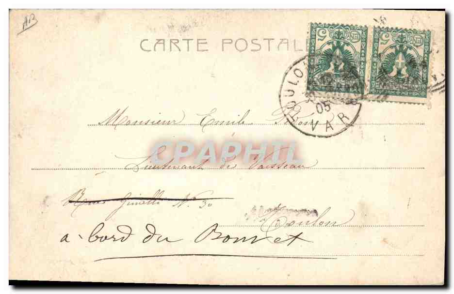 CPA Bateau de Guerre Regia Nave Sicilia — Verso