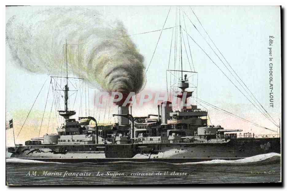 CPA Bateau de Guerre Le Suffren Cuirasse de 1ere classe 