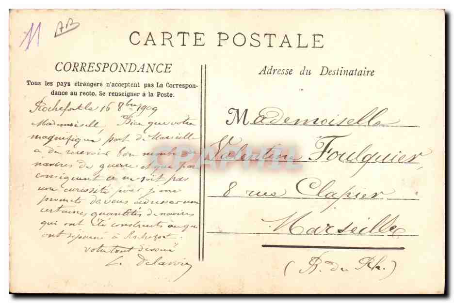 La Salve — Aviso torpilleur — A. Bougault n°460 — Reverso