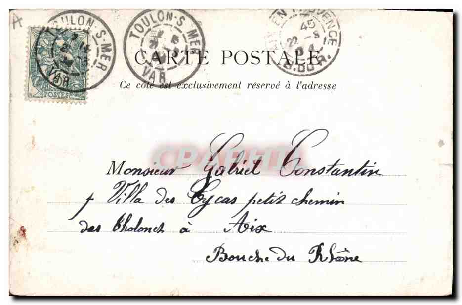 Marine militaire Française "Le Saint-Louis" cuirassé d'escadre — A. Couturier, phot. éd. Toulon, n°330 — Verso