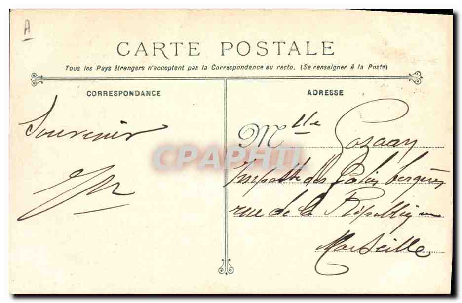 Saint-Louis, Cuirassé à Tourelles — Marine Militaire Française — Phototype Marius Bar, Toulon. — Verso