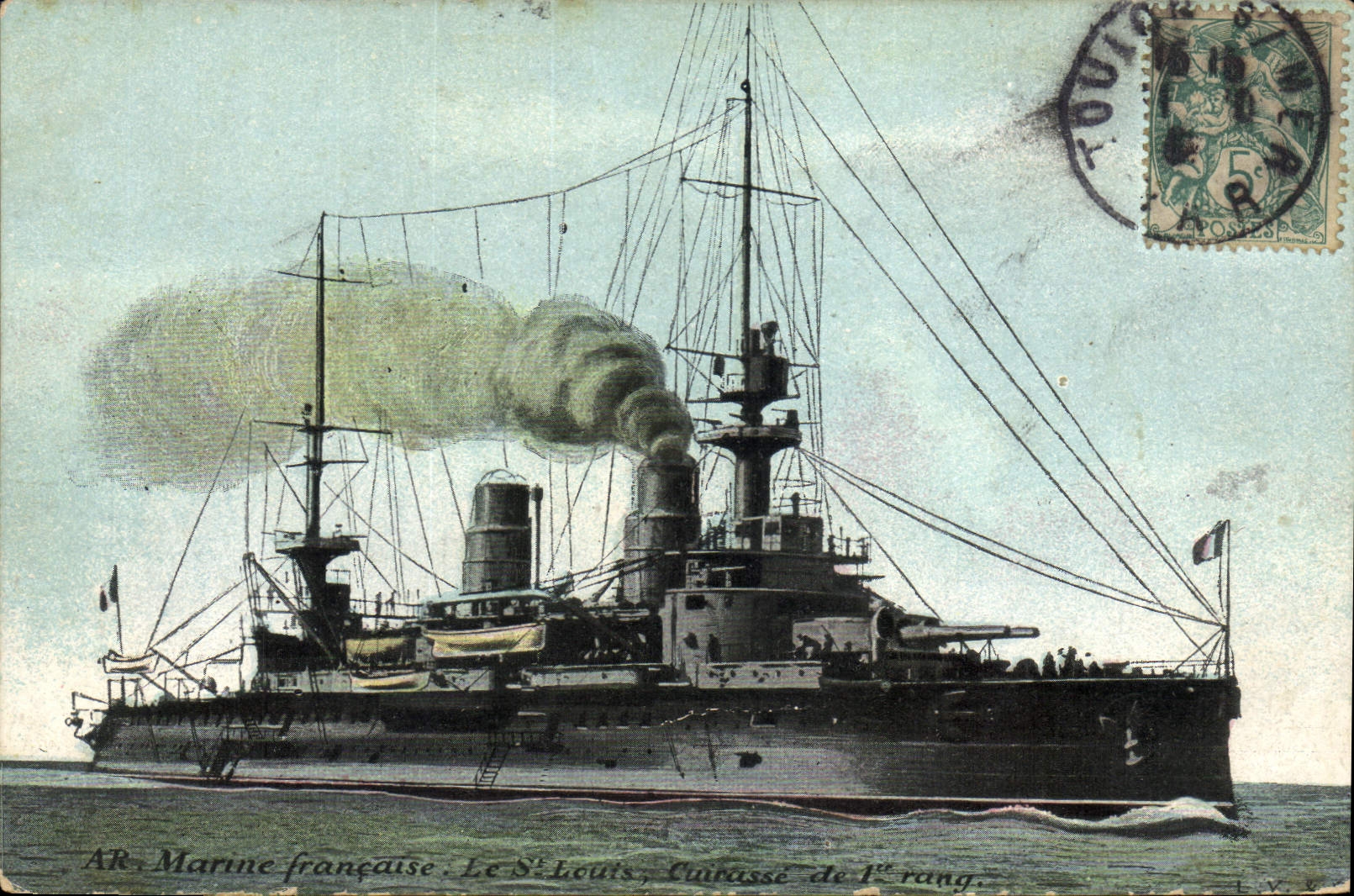 CPA Bateau de Guerre Le St Louis Cuirasse de 1er rang 