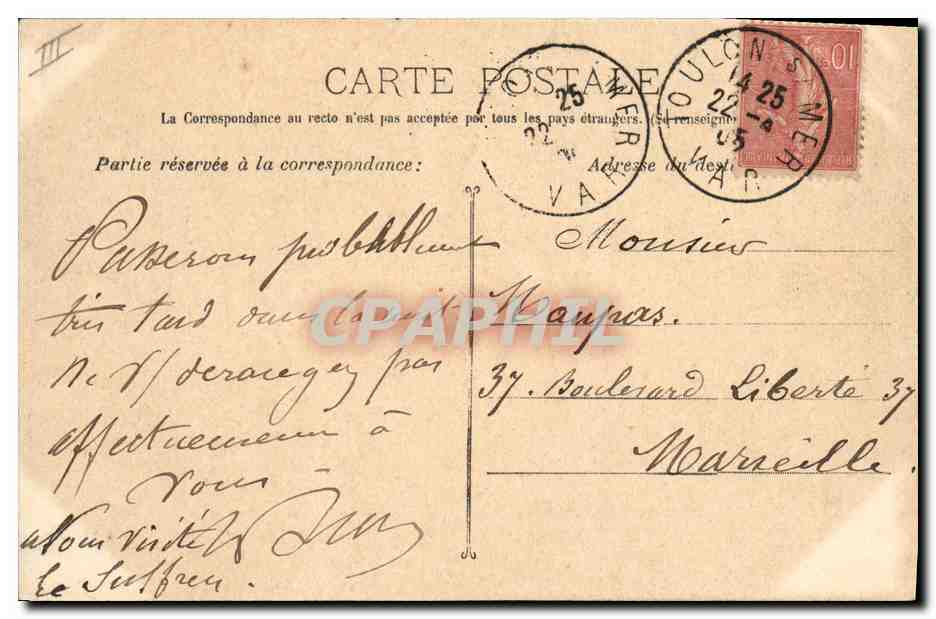 CPA Bateau de Guerre Le Suffren Vaisseau amiral  — Verso