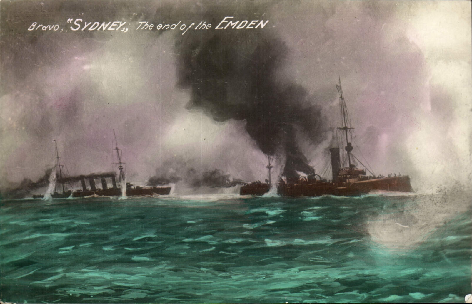 CPA Bateau de Guerre Sydney The end of the Emden 