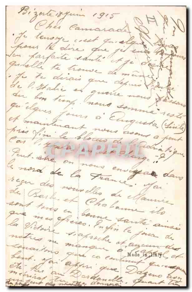 CPA Bateau de Guerre Sydney The end of the Emden  — Verso