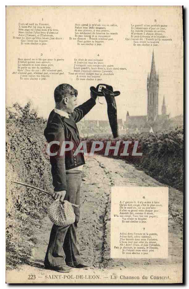 CPA Folklore Saint Pol de Leon La chanson du conscrit