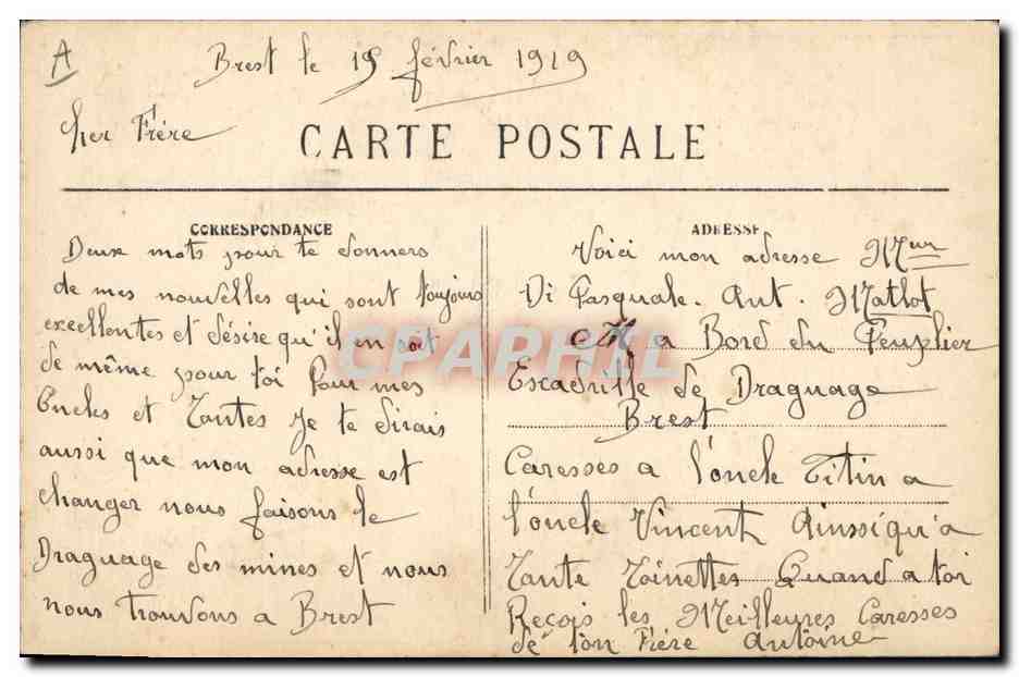 CPA Folklore Un gars de Pont L'Abbe  — Verso